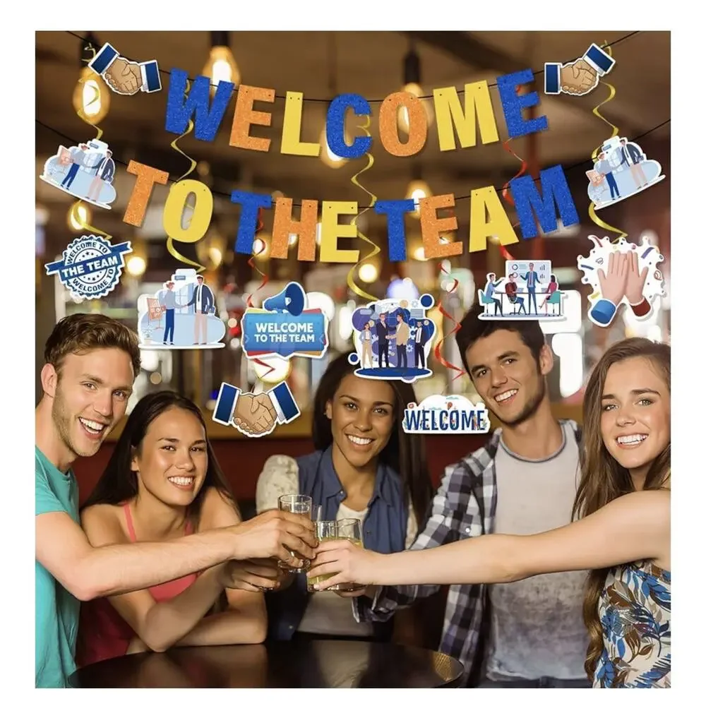 Welcome‎ to the Team Decorations - 10PCS Welcome to the Team Banner with Hanging